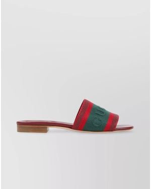 Gucci Leather Slides - Red