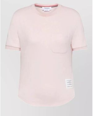 Thom Browne Cotton Short Sleeve T-Shirt - Pink