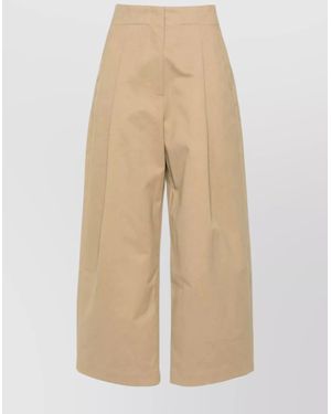 Studio Nicholson High-Waist Cotton Twill Wide-Leg Pants - Natural