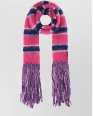 Marni Striped Mohair Scarf - Pink
