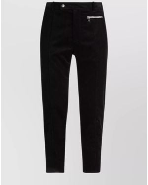Balmain Velvet Straight-Leg Pants - Black