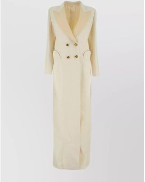 Blazé Milano Back Slit Heart Blazer Dress - White