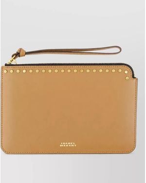 Isabel Marant Altay Leather Clutch Bag - Natural