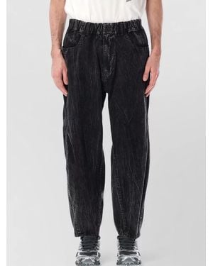 and wander Textured Cotton Relaxed-Fit Pants - Black