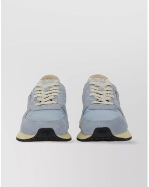 Autry Perforated Toe Suede Panels Rubber Sole Sneaker - Blue