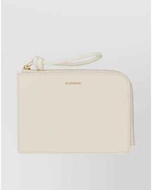 Jil Sander Leather Envelope Coin Purse - Natural