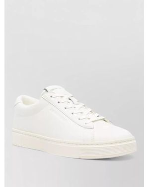Emporio Armani Leather Low-Top Trainers - Natural