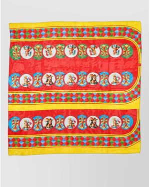 Dolce & Gabbana Silk Printed Scarf - Orange
