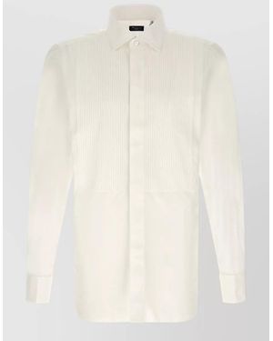 Finamore 1925 Cotton Tuxedo Shirt - Natural