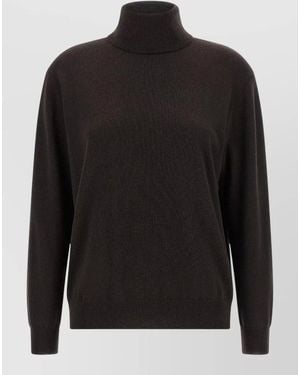 Brunello Cucinelli Monile Cashmere High Collar Jumper - Black