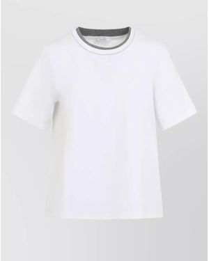 Peserico Cotton Jersey Crew Neck Short Sleeve T-Shirt - White
