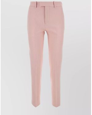 Burberry Virgin Wool Regular-Fit Tailored Pants - Pink