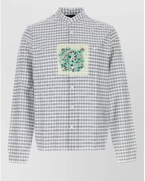 Prada Embroidered Cotton Shirt - Grey