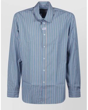Martine Rose Striped Long Sleeve Button-Down Shirt - Blue