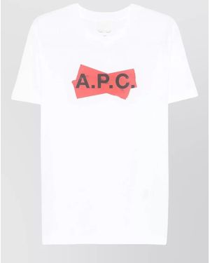A.P.C. Organic Cotton Crewneck Printed T-Shirt - White