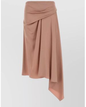 Stella McCartney Satin Asymmetric High Waisted Midi Skirt - Multicolor
