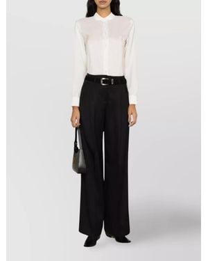 Golden Goose Virgin Wool Wide-Leg Trousers - White
