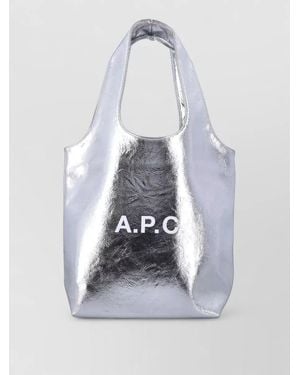 A.P.C. Ninon Small Tote Bag Metallic Finish - White
