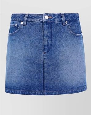 A.P.C. Cotton Darcy Mini Skirt - Blue