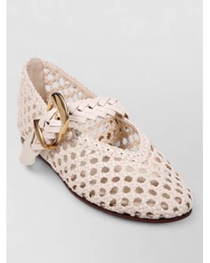 Zimmermann Alchemy Leather Loafers Braided Flat Pointed - Pink