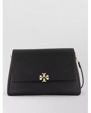 Tory Burch Charlie Large Leather Shoulder Crossbody Bag - Black