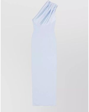 Solace London Gracie One Shoulder Backless Draped Maxi Dress - White