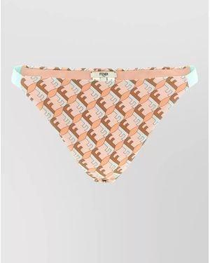 Fendi Ff Waves High-Cut Thong Bikini Briefs - White