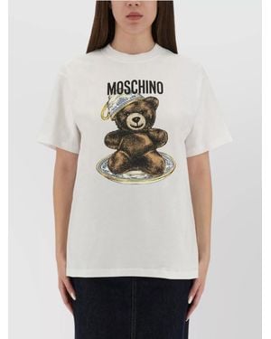 Moschino Cotton Teddy Print Regular-Fit T-Shirt - Natural