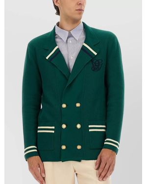 Valentino Wool And Cotton Jacket - Green