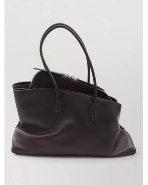 The Attico Medium Leather Shoulder Bag - Black