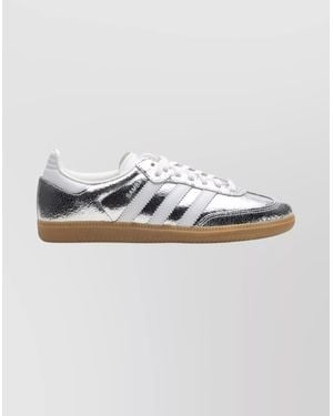 adidas Low-Top Trainers With Leather Upper And Metallic Finish - White