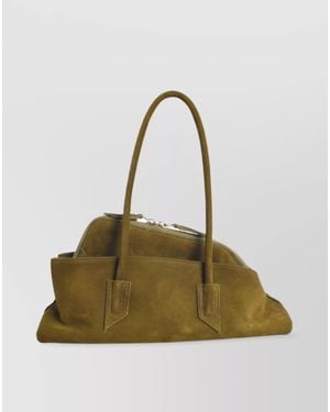 The Attico Small Suede Shoulder Bag - Metallic