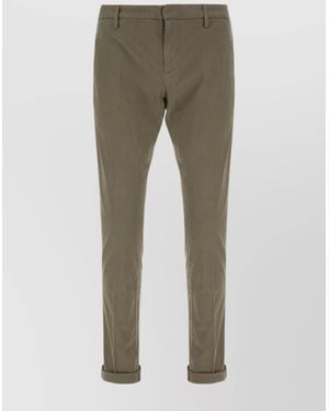 Dondup Embroidered Stretch Lyocell Blend Pants - Green