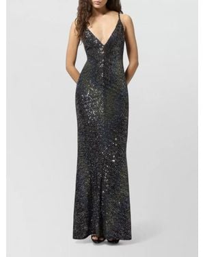 Missoni Long Bodycon Evening Dress Deep V Neck - Black