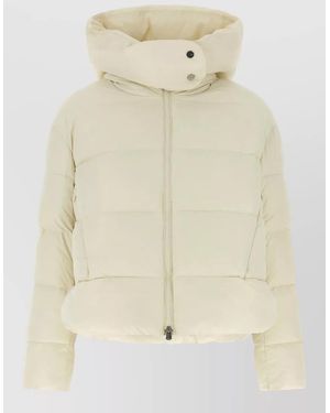 Pinko Down Quilted Hooded Parka Coat - Natural