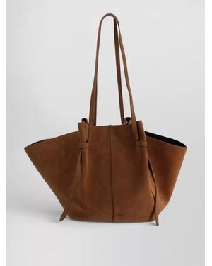 Yuzefi Mochi Large Suede Leather Tote Bag - Brown