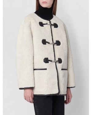 DUNST Shearling Effect Faux Fur Jacket - Natural