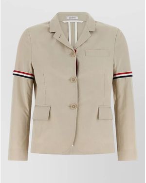 Thom Browne Sport Blazer Chest Pocket Flap Pockets - Natural