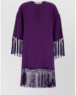 Valentino Garavani Silk Mini Dress - Purple