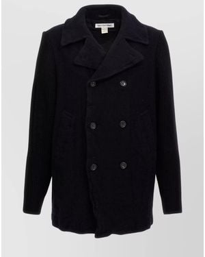 Comme des Garçons Wool Double-Breasted Coat - Blue