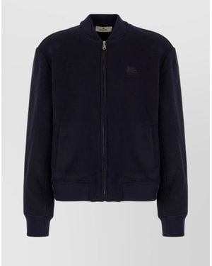 Etro Wool Blend Bomber Jacket - Blue