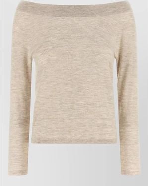 Max Mara Cashmere Boat Neck Jumper Removable Band - Natural