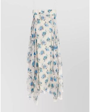 Tory Burch Printed Silk Midi Dress - White