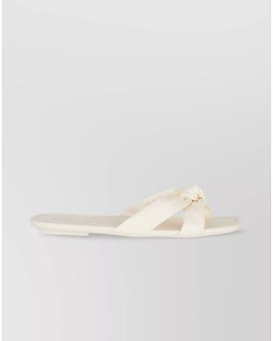 Stuart Weitzman Leather Slides - Natural