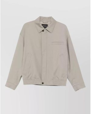 Emporio Armani Wool Jacket Long Sleeves Buttoned Cuffs - White