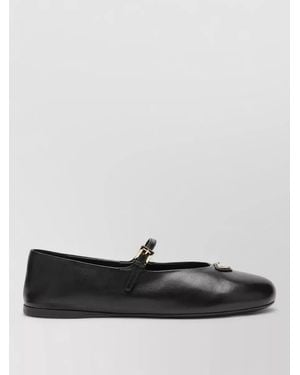 Prada Ballerina Shoes Closed Toe Strappy Design - White