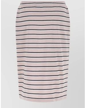ROTATE BIRGER CHRISTENSEN Cotton Jersey Midi Straight Skirt - Grey