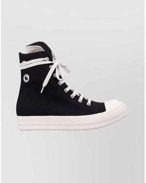Rick Owens High-Top Sneakers Featuring Contrast Stitching - Blue