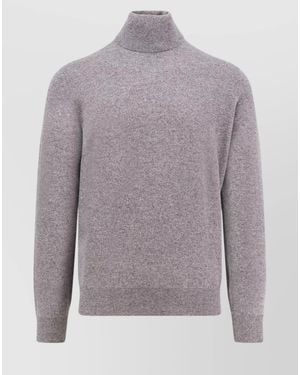 Brunello Cucinelli Cashmere Ribbed Turtleneck Jumper - Grey