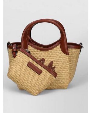 Emporio Armani Small Woven Tote Bag - Brown